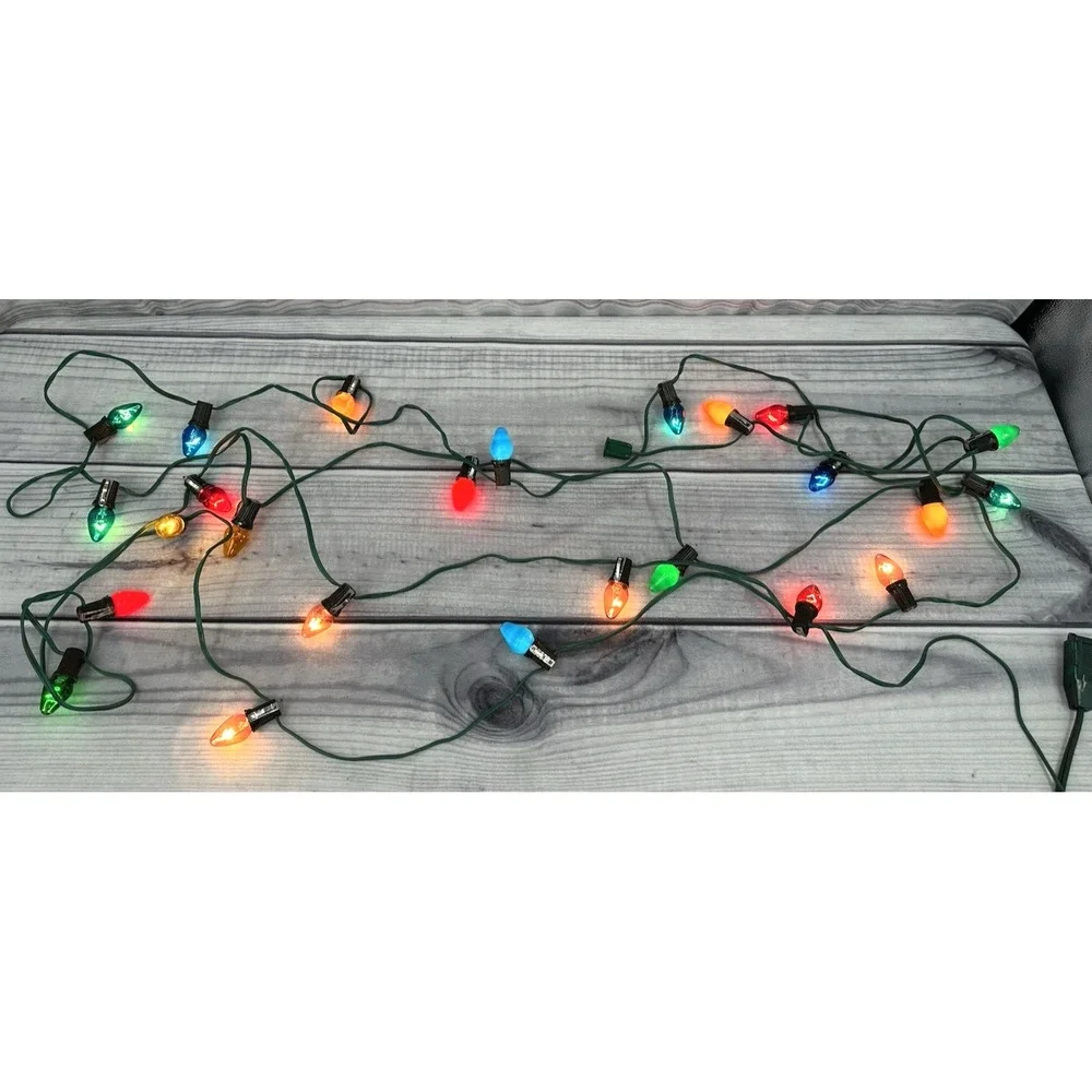 2 STRANDS‎ OF VINTAGE CHISTMAS LIGHTS - BULB LIGHTS *2